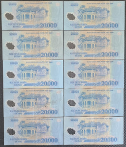 10 x Vietnam 20,000 Dong Banknotes