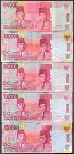 Load image into Gallery viewer, 5 x Indonesia 100,000 Rupiah Banknotes
