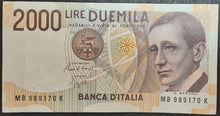 Load image into Gallery viewer, Italy 2000 Lire Banknote
