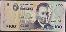 Load image into Gallery viewer, Uruguay 100 Pesos Banknote
