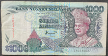 Load image into Gallery viewer, Malaysia 1000 Ringgit Banknote
