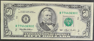 1993 (G) $50 Fifty Dollar Bill Federal Reserve Note Chicago Old Vintage Currency