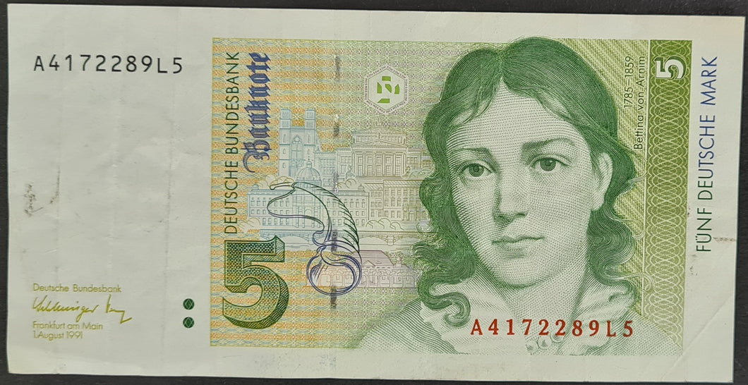 Germany 5 Deutsche Mark Banknote