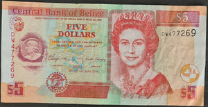 Belize 5 Dollars Banknote