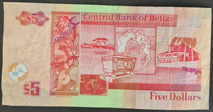 Belize 5 Dollars Banknote