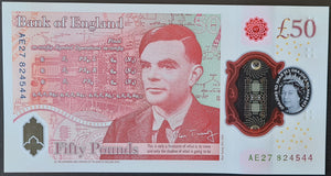 England 50 Pounds Banknote - Alan Turing