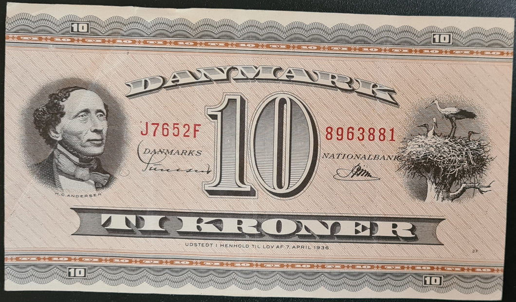 Denmark 10 Kroner Banknote (The portrait and landscape series)