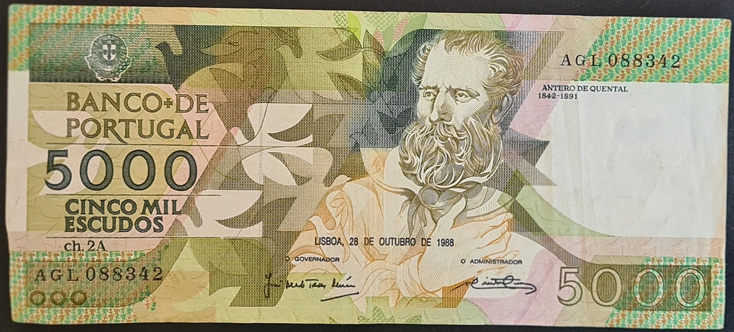 Portugal 5000 Escudos Banknote