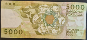 Portugal 5000 Escudos Banknote