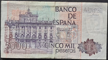 Load image into Gallery viewer, Spain 5000 Pesetas Banknote 1979
