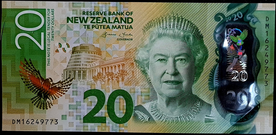 New Zealand 20 Dollar Polymer Banknote