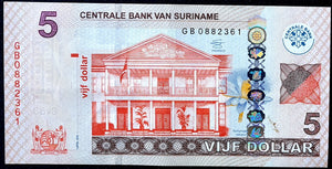 Suriname 5 Dollar Banknote