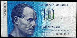 Finland 10 Markkaa Banknote