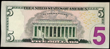 Load image into Gallery viewer, United States 5 Dollar Banknote UNC
