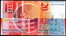 Load image into Gallery viewer, Switzerland 20 Francs Banknote
