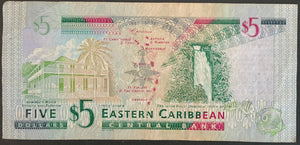 East Caribbean 5 Dollars Banknote