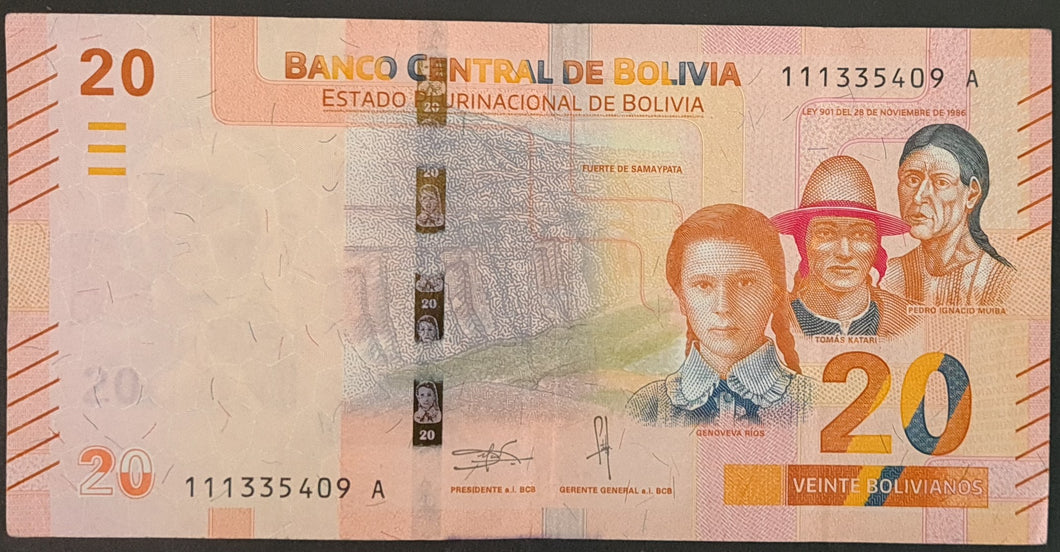 Bolivia 20 Bolivianos Banknote