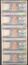 Load image into Gallery viewer, 5 x Hong Kong 20 Dollar Banknotes HSBC 1990&#39;s
