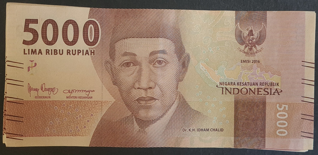 100 x Indonesia 5,000 Rupiah Banknotes