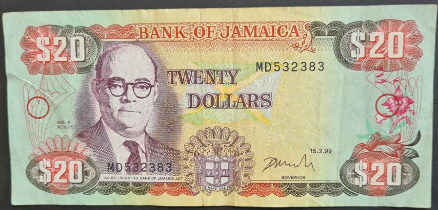 Jamaica 20 Dollars Banknote