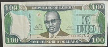 Load image into Gallery viewer, Liberia 100 Dollars Banknote
