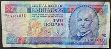 Load image into Gallery viewer, Barbados 2 Dollars Banknote
