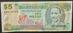 Barbados 5 Dollars Banknote