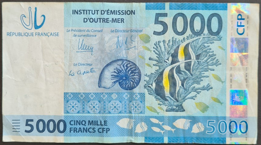 French Polynesia 5,000 Francs Banknote