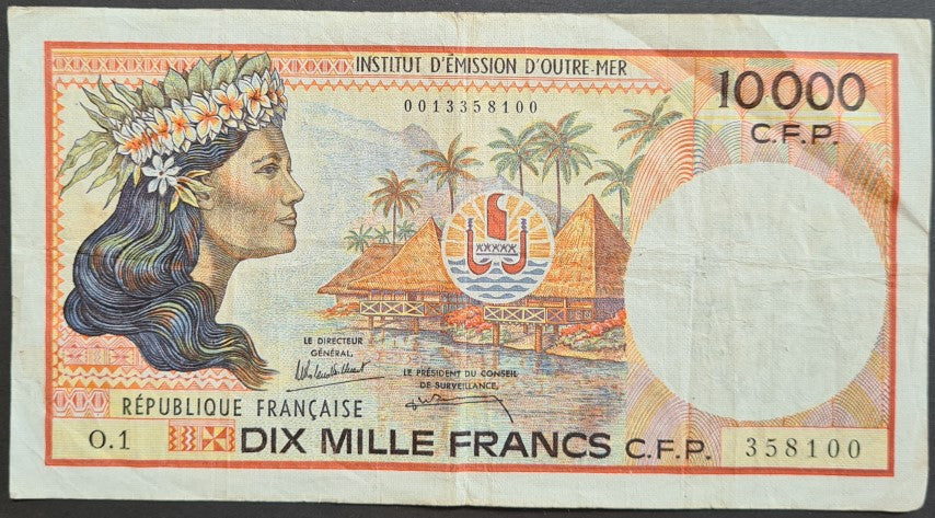 French Polynesia 10,000 Francs Banknote